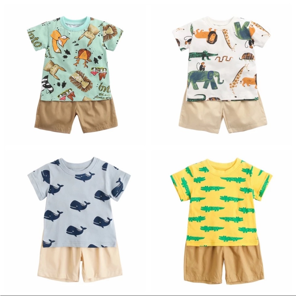 Sanlutoz Cartoon Boys Clothing Sets Summer Short Sleeve Cotton Baby
